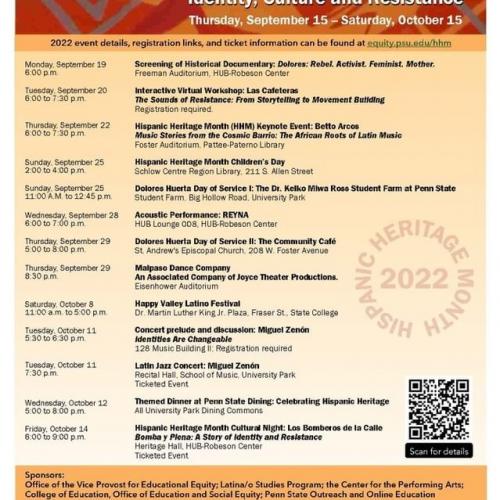 Hispanic Heritage Month 2022 Calendar