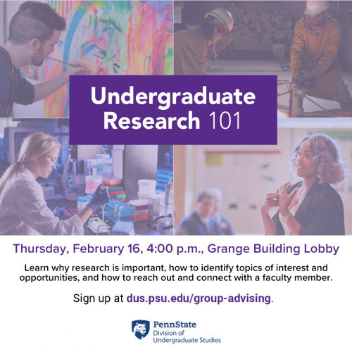"Undergraduate Research 101" Group Advising Workshop
