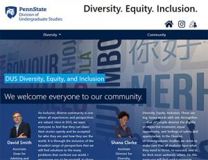 Screenshot of the Diversity, Equity, and Inclusion website.