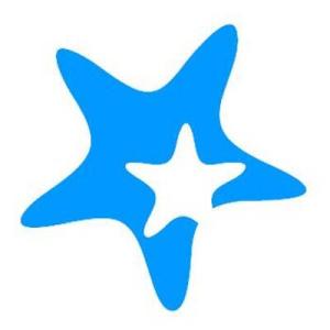 Hopsons Starfish Logo - a blue starfish shape with a white starfish shape inside to the right. 