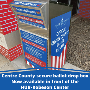 Secure ballot box outside the HUB