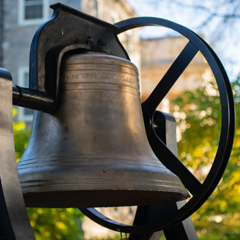Close up of Old Main's original bell.